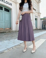 Elegant Pleated Skirt Double Pleated Draping Summer Slimming Mid Length Pleated Skirt - Quality Home Clothing| Beauty