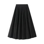 Elegant Pleated Skirt Double Pleated Draping Summer Slimming Mid Length Pleated Skirt - Quality Home Clothing| Beauty