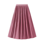 Elegant Pleated Skirt Double Pleated Draping Summer Slimming Mid Length Pleated Skirt - Quality Home Clothing| Beauty