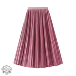 Elegant Pleated Skirt Double Pleated Draping Summer Slimming Mid Length Pleated Skirt - Quality Home Clothing| Beauty