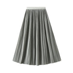 Elegant Pleated Skirt Double Pleated Draping Summer Slimming Mid Length Pleated Skirt - Quality Home Clothing| Beauty