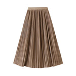 Elegant Pleated Skirt Double Pleated Draping Summer Slimming Mid Length Pleated Skirt - Quality Home Clothing| Beauty