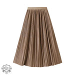 Elegant Pleated Skirt Double Pleated Draping Summer Slimming Mid Length Pleated Skirt - Quality Home Clothing| Beauty