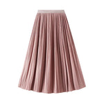 Elegant Pleated Skirt Double Pleated Draping Summer Slimming Mid Length Pleated Skirt - Quality Home Clothing| Beauty