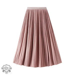 Elegant Pleated Skirt Double Pleated Draping Summer Slimming Mid Length Pleated Skirt - Quality Home Clothing| Beauty