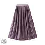 Elegant Pleated Skirt Double Pleated Draping Summer Slimming Mid Length Pleated Skirt - Quality Home Clothing| Beauty