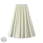 Elegant Pleated Skirt Double Pleated Draping Summer Slimming Mid Length Pleated Skirt - Quality Home Clothing| Beauty