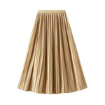 Elegant Pleated Skirt Double Pleated Draping Summer Slimming Mid Length Pleated Skirt - Quality Home Clothing| Beauty