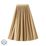 Elegant Pleated Skirt Double Pleated Draping Summer Slimming Mid Length Pleated Skirt - Quality Home Clothing| Beauty