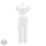 Solid Two-Piece Casual Set - Clothing