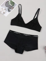 Solid Wireless Bra & High-Waist Panties - Clothing