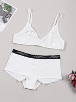 Solid Wireless Bra & High-Waist Panties - Clothing