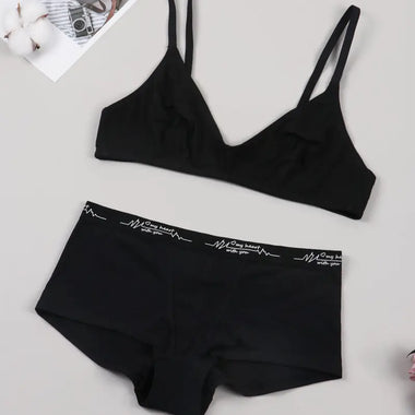 Solid Wireless Bra & High-Waist Panties - Clothing