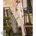 Split Flared Trousers & Beaded Jacket - Clothing