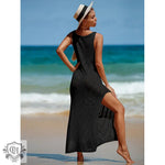 Backless V-Neck Maxi Dress - QH Clothing