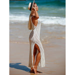 Backless V-Neck Maxi Dress - QH Clothing