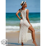 Backless V-Neck Maxi Dress - QH Clothing