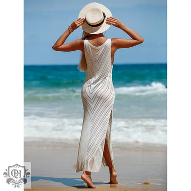 Backless V-Neck Maxi Dress - QH Clothing