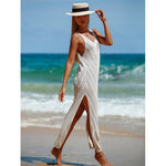 Backless V-Neck Maxi Dress - QH Clothing