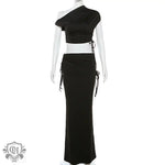 Split Sleeve Top & Maxi Skirt Set - Clothing