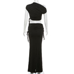 Split Sleeve Top & Maxi Skirt Set - Clothing