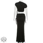 Split Sleeve Top & Maxi Skirt Set - Clothing