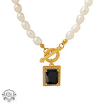 Exquisite Pearl and Gemstone Pendant Necklace -  QH Clothing