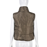 Stand Collar Padded Vest - Clothing