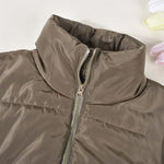 Stand Collar Padded Vest - Clothing