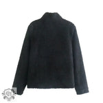 Wool Blend Stand Collar Coat - QH Clothing