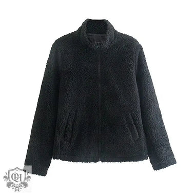 Wool Blend Stand Collar Coat - QH Clothing