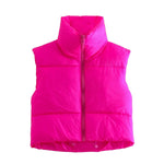 Stand Collar Zip Vest - Clothing