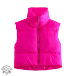 Stand Collar Zip Vest - Clothing