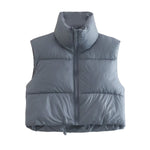 Stand Collar Zip Vest - Clothing