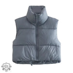 Stand Collar Zip Vest - Clothing