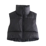 Stand Collar Zip Vest - Clothing