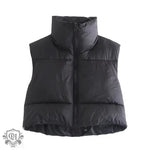 Stand Collar Zip Vest - Clothing