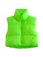 Stand Collar Zip Vest - Clothing