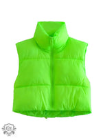 Stand Collar Zip Vest - Clothing