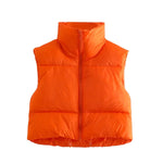 Stand Collar Zip Vest - Clothing