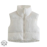 Stand Collar Zip Vest - Clothing