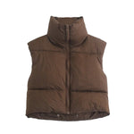 Stand Collar Zip Vest - Clothing