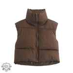 Stand Collar Zip Vest - Clothing