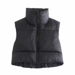 Stand Collar Zip Vest - S / Black - Clothing