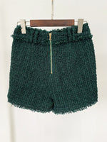 Star Lion Button Tweed Shorts - QH Clothing