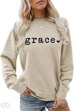 Grace Letter Graphic Jumper - Quality Home Clothing| Beauty