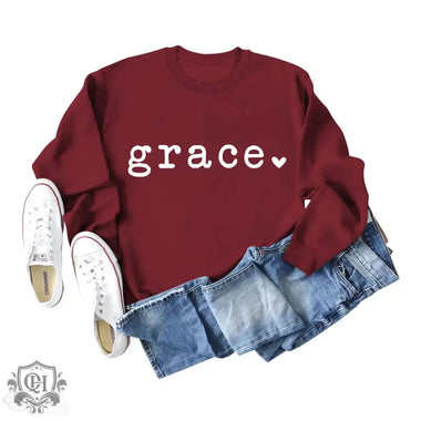 Grace Letter Graphic Jumper - Quality Home Clothing| Beauty