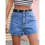 High Waist Denim Shorts with Pockets - QH Clothing