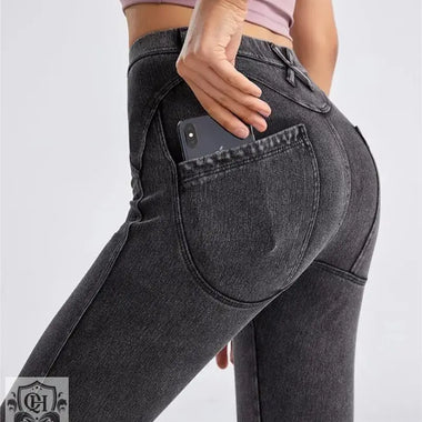 High Waist Straight Yoga Jeans for Women Spring Summer Slimming Tight Fitting Korean Casual Pencil Pants - Quality Home Clothing| Beauty