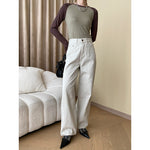 Bright Contrast Wide Leg Jeans - QH Clothing